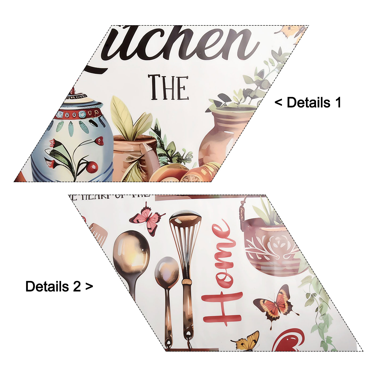 Interior Design Living Room And Kitchen - Floral Design PVC Wall Sticker for
